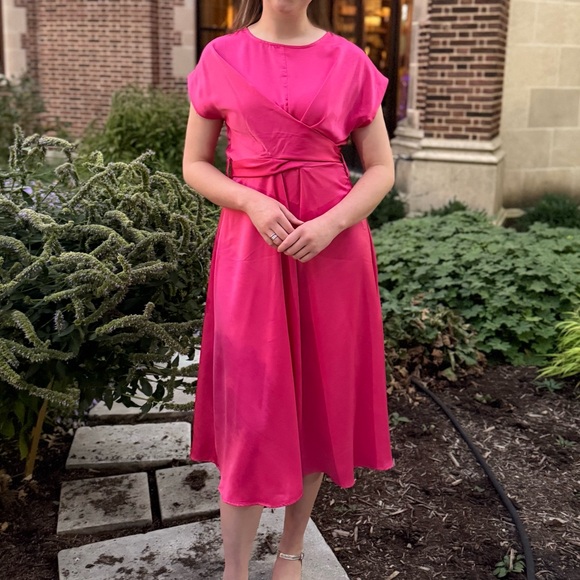 PrettyGarden Dresses & Skirts - ✨Glinda🪄Satin Pink Wrap Dress